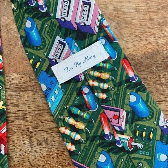 Vintage custom neck tie computer geek 1996 fabric “chip of the ol block” - Picture 3 of 4